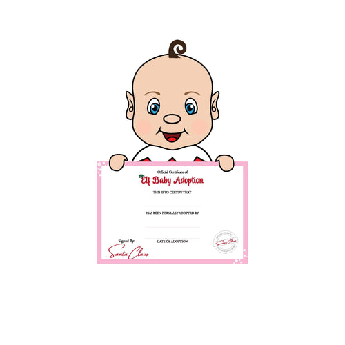Elf Baby Adoption Certificate - Pink