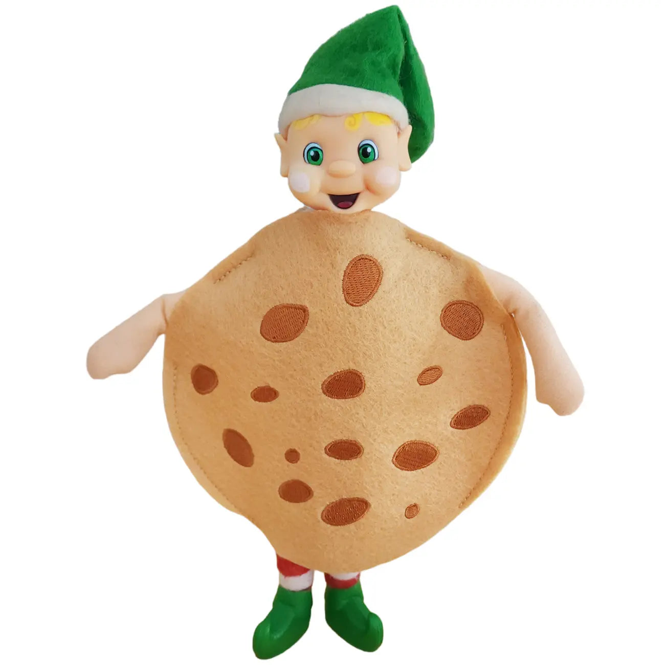 Elf wearing a cookie costume