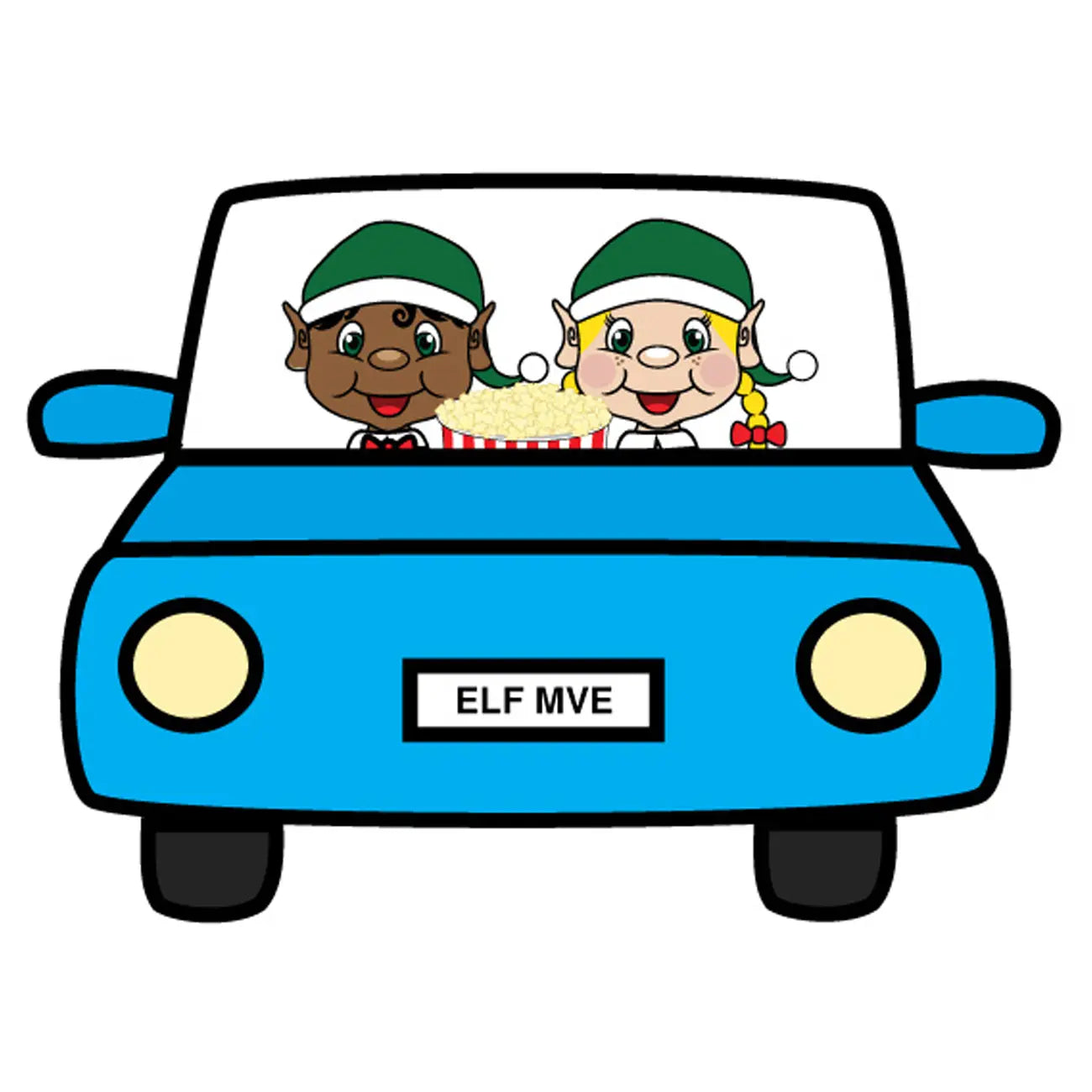 elf drive in clipart