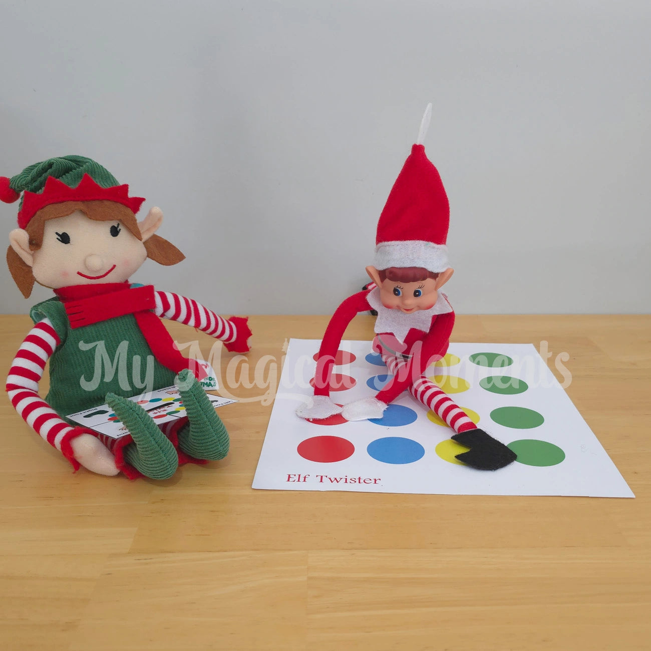 My Elf friends and Elves behavin badly elves playing a game of elf twister