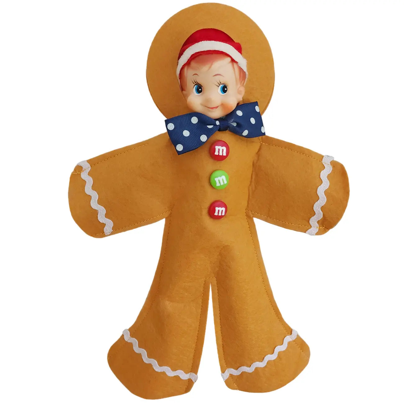 Elf wearing a gingerbread costume