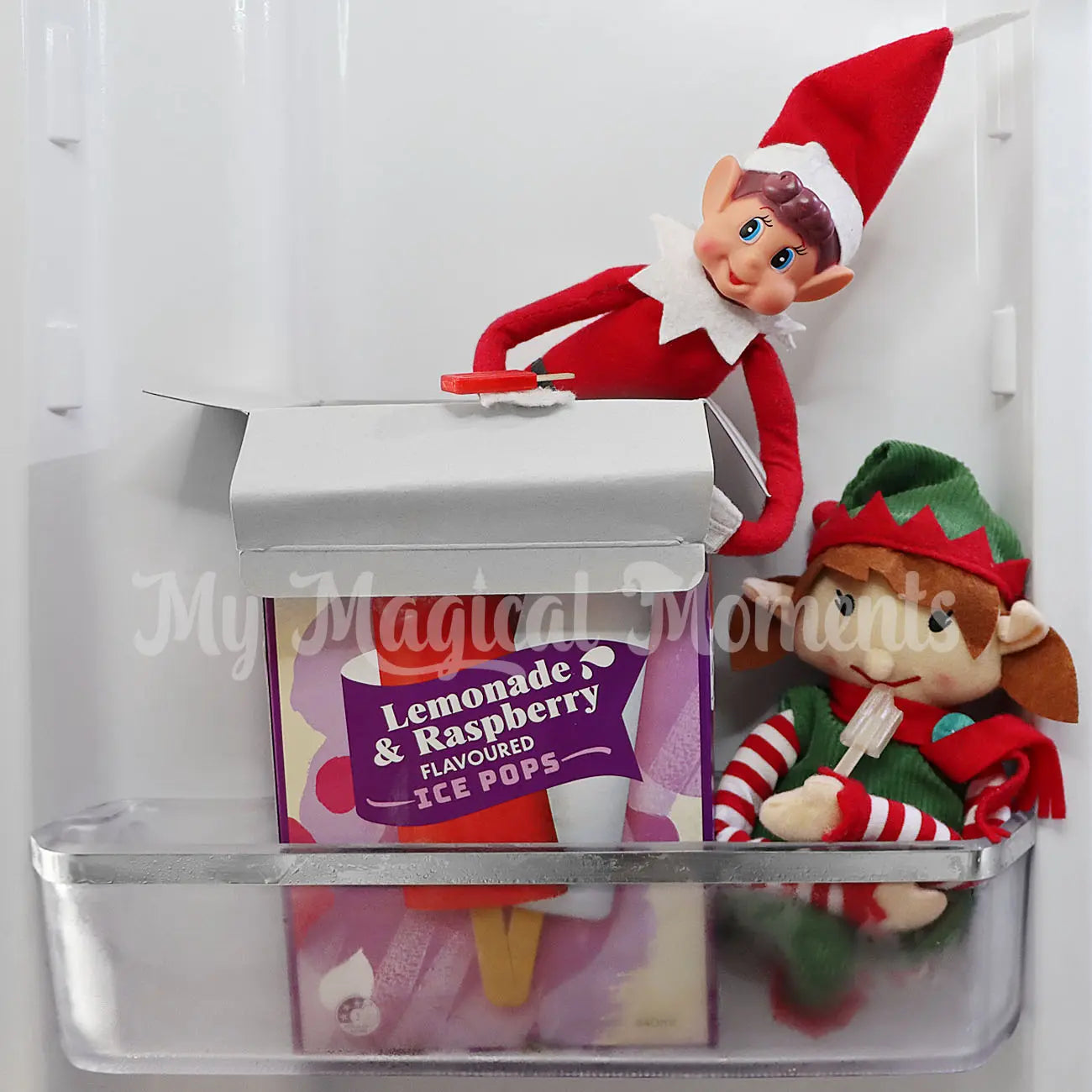 elves in a freezer eating ice blocks