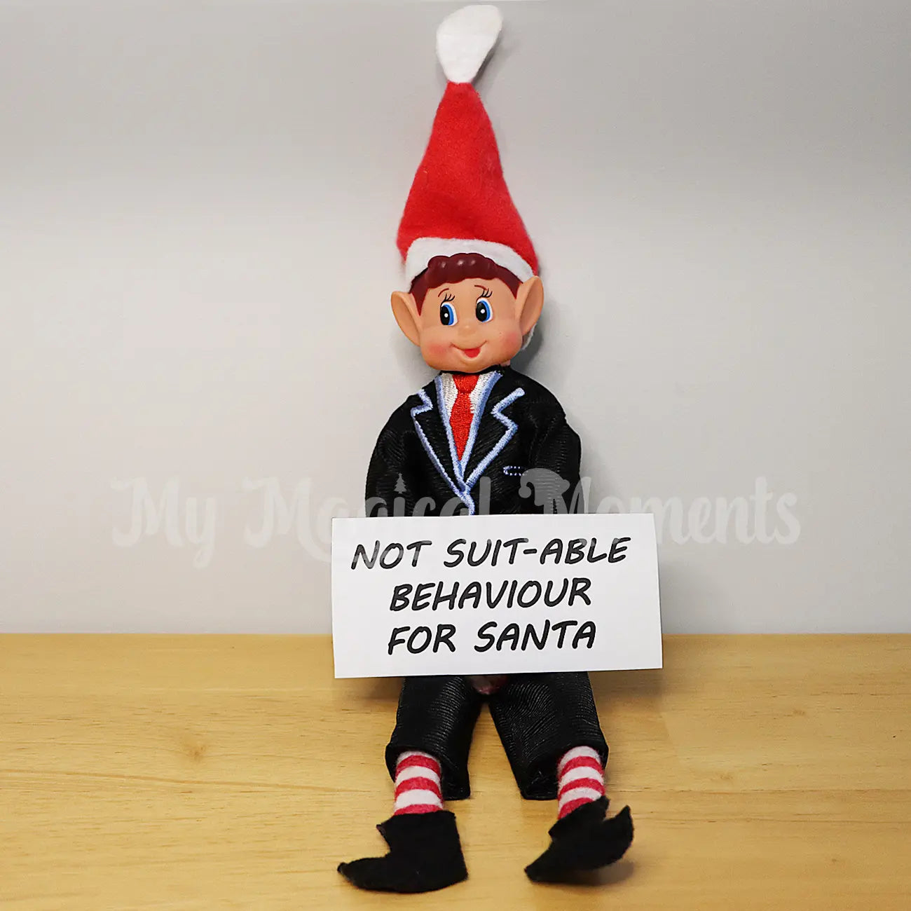 elf wearing a suit