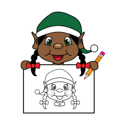 Elf Colouring clipart