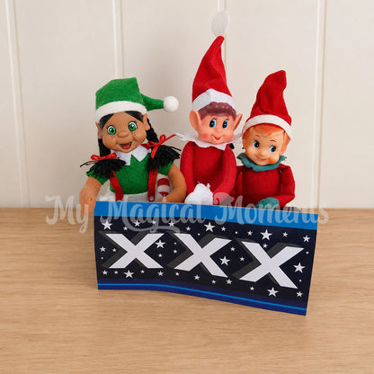 Elves pushing buttons on a buzzer of elves got talent