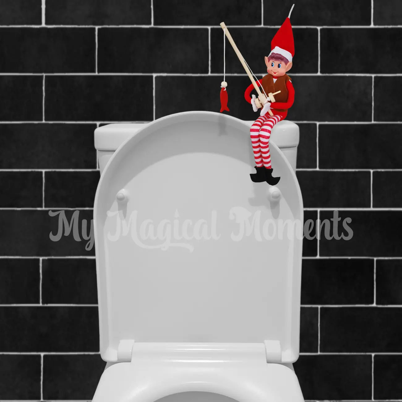 Fishing in the toilet antic with Elves behavin badly by My Magical Moments