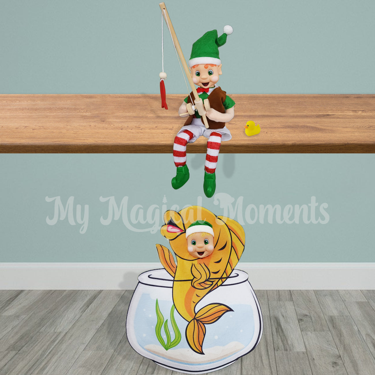 Fish Bowl, Fishing Scene featuring my elf friends by My magical Moments