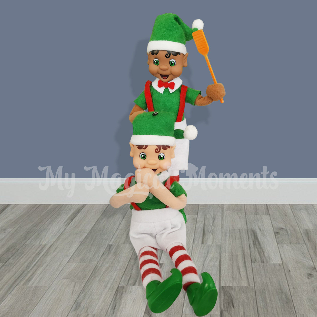 Fly Swatter prop scene two elves featuring my elf friends. By My Magical Moments