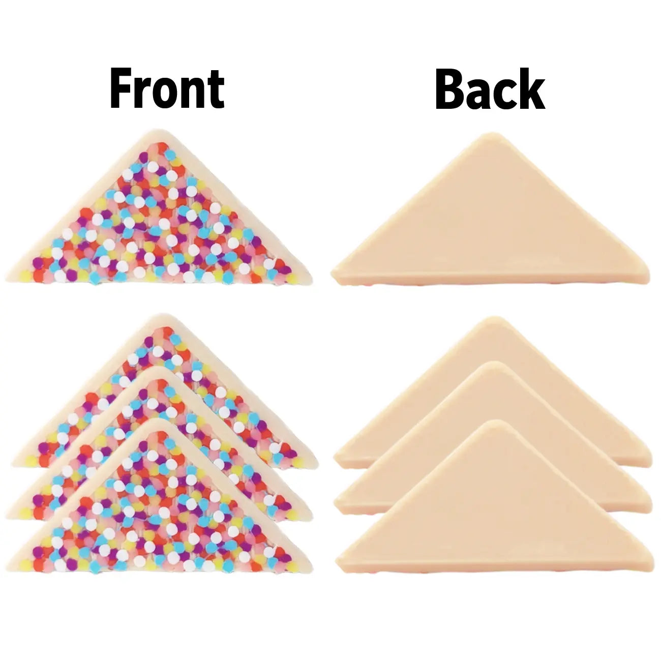 Miniature fairy bread front and back view