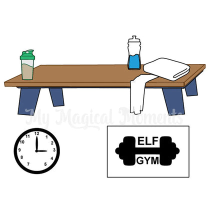 gym bench printable elf