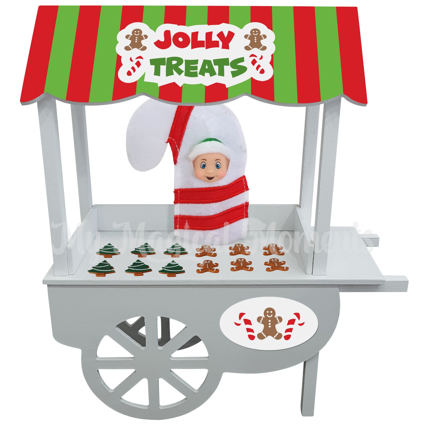 Elf Christmas Stand with miniature candy cane