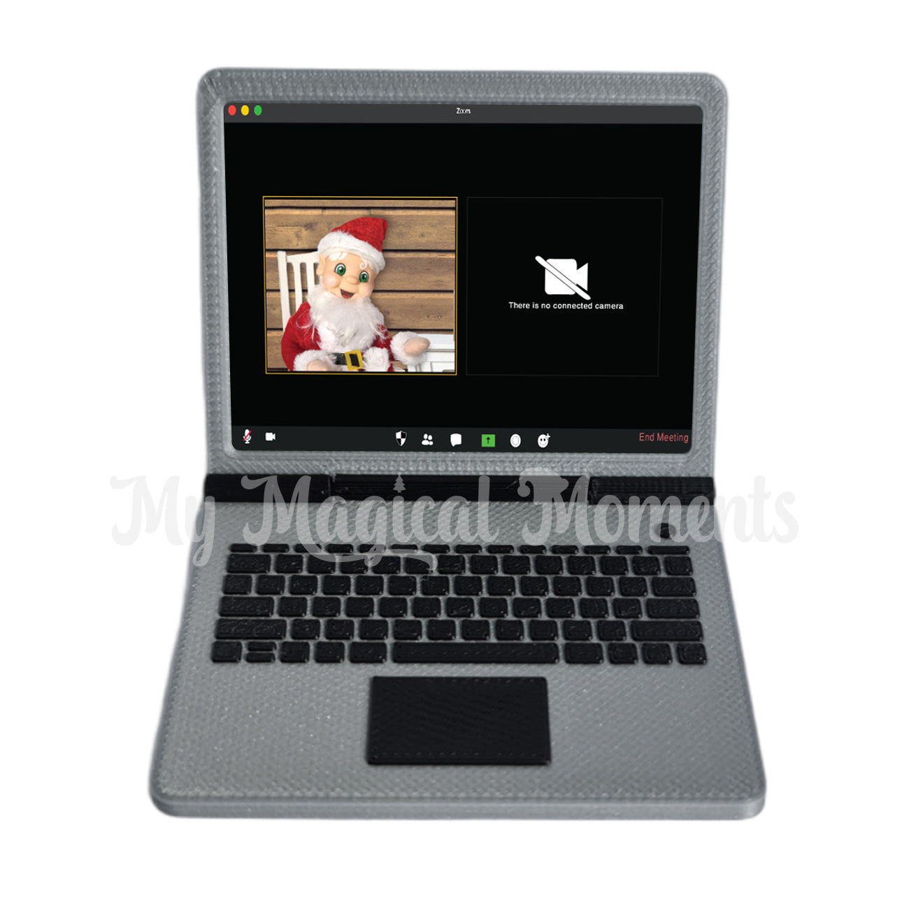 elf laptop zoom call with Santa