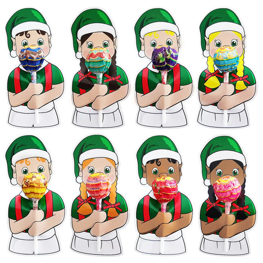 My Elf Friends Elves lollipop holders, party favours with chupa chups