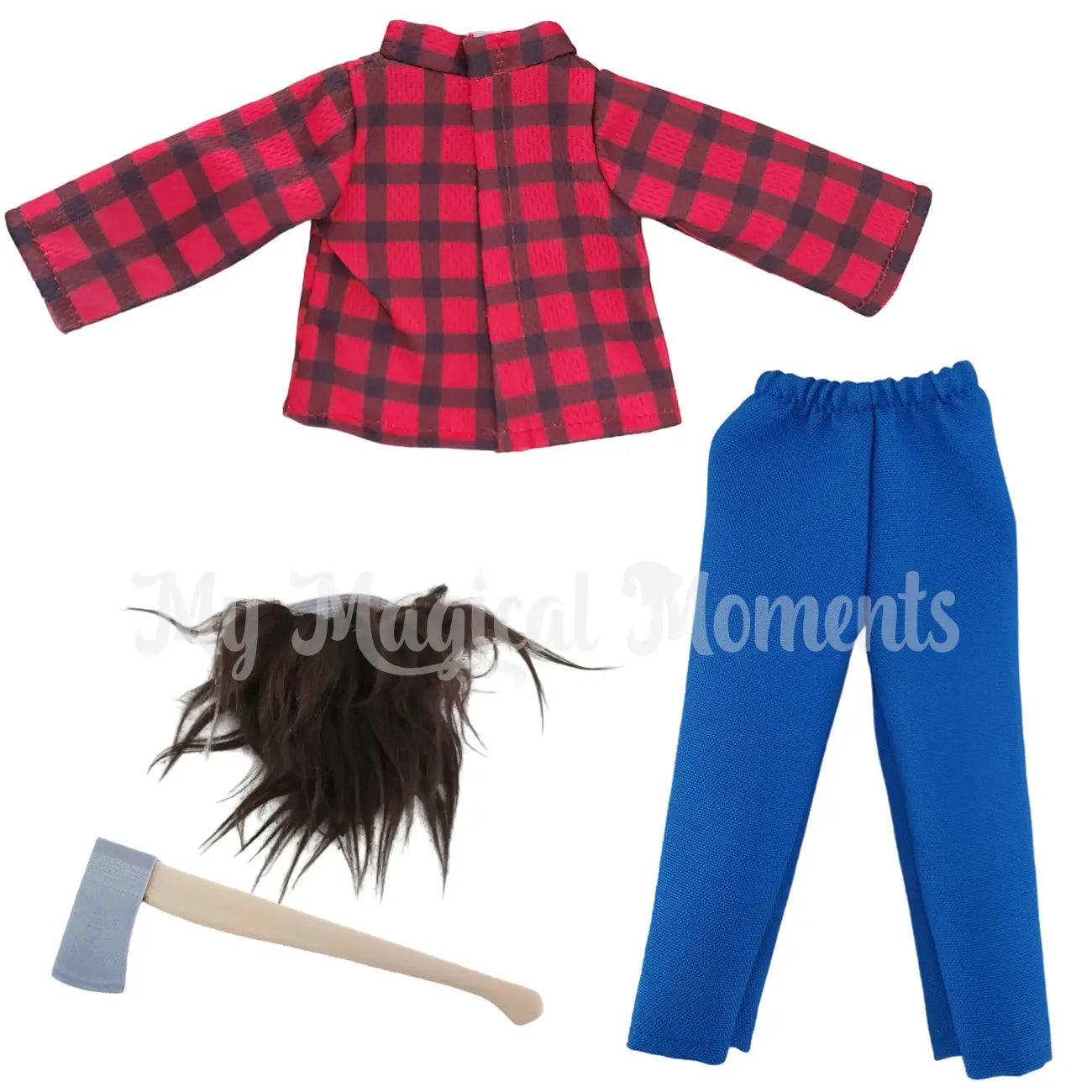 Lumberjack elf outfit with an axe prop