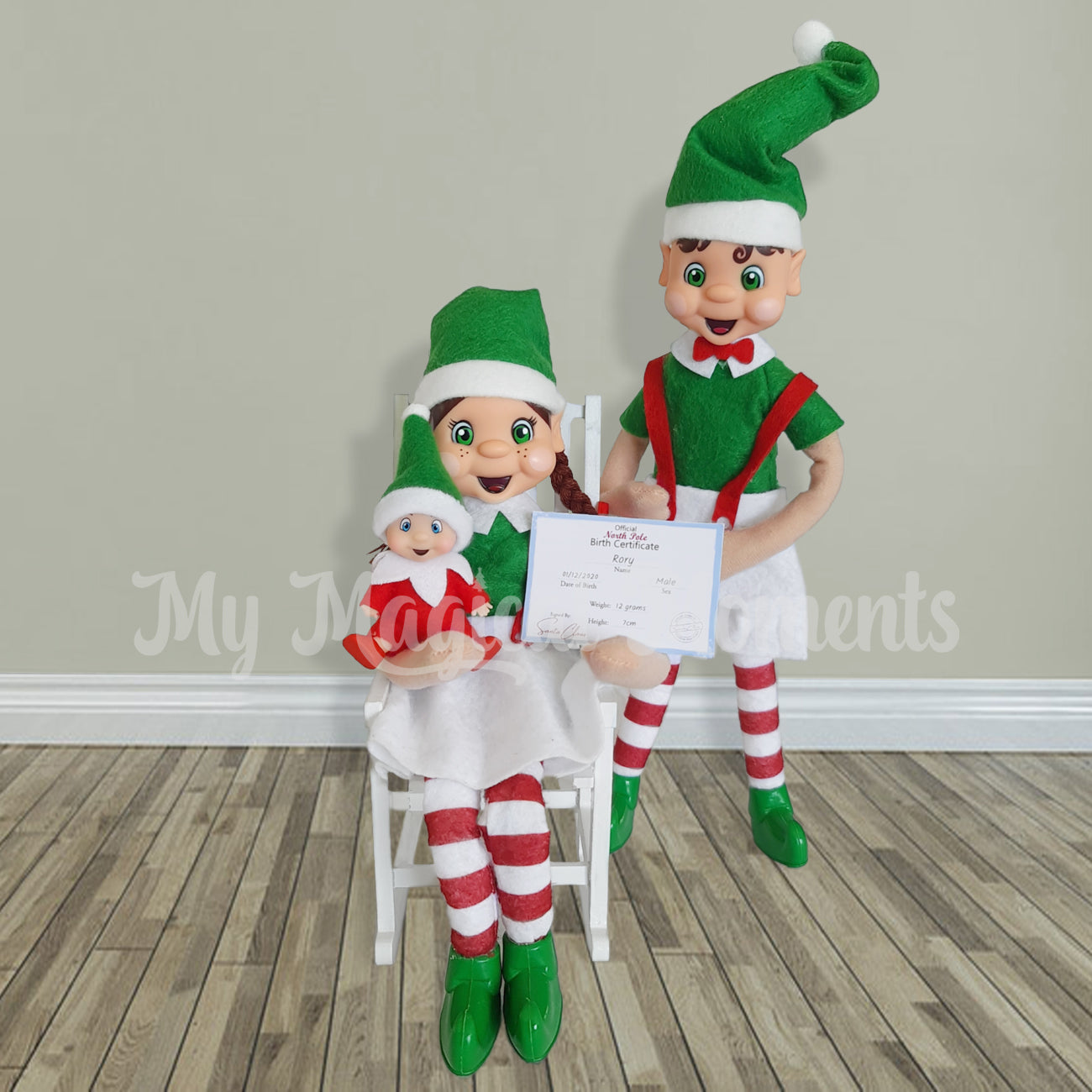 elves announcing birth of elf baby free birth certificate