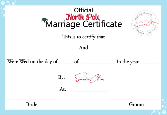 elf sized marriage certificate printable