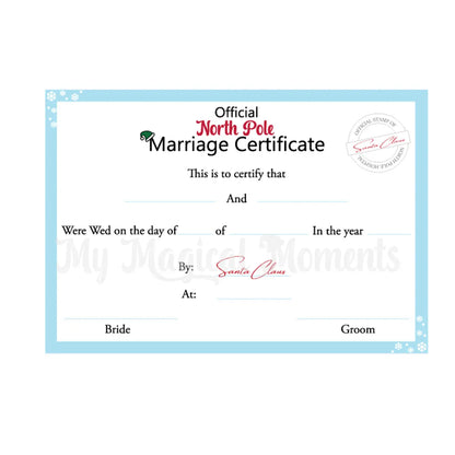 elf sized marriage certificate printable