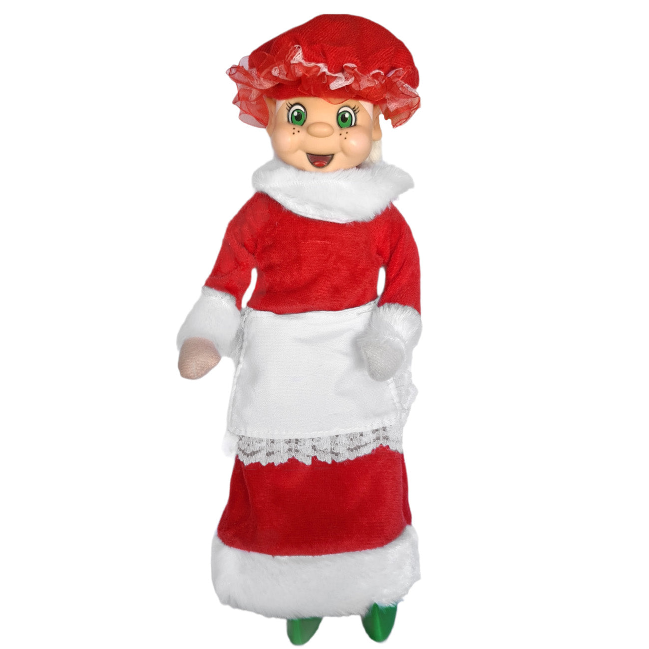 Elf wearing a mrs claus outfit