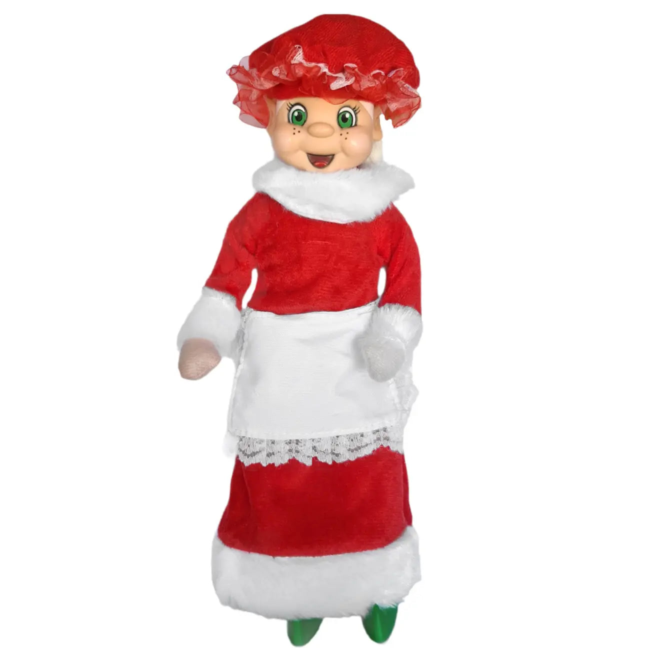 Elf wearing a mrs claus outfit