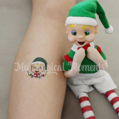 Blonde Hair My Elf Friends Bendable Elf shocked with mini temporary elf  tattoo on leg