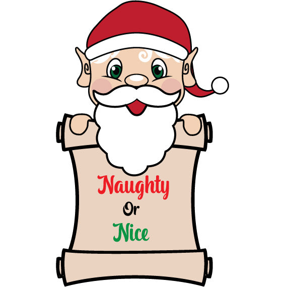 Naughty or Nice Santa elf clipart
