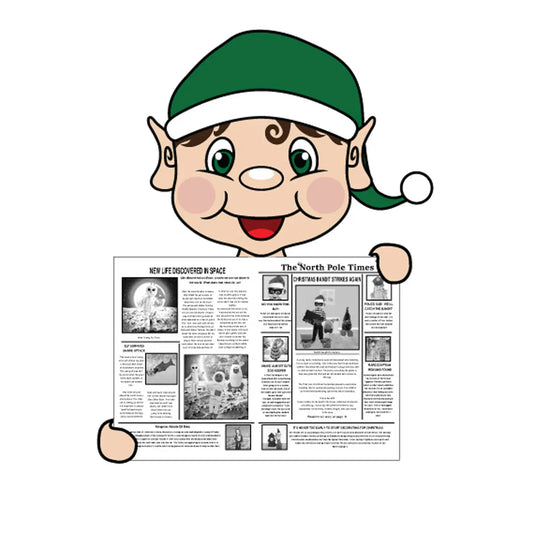 newspaper printable elf clipart