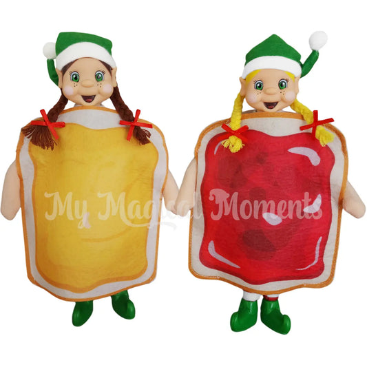 Elves dressed as Peanut Butter & Jelly