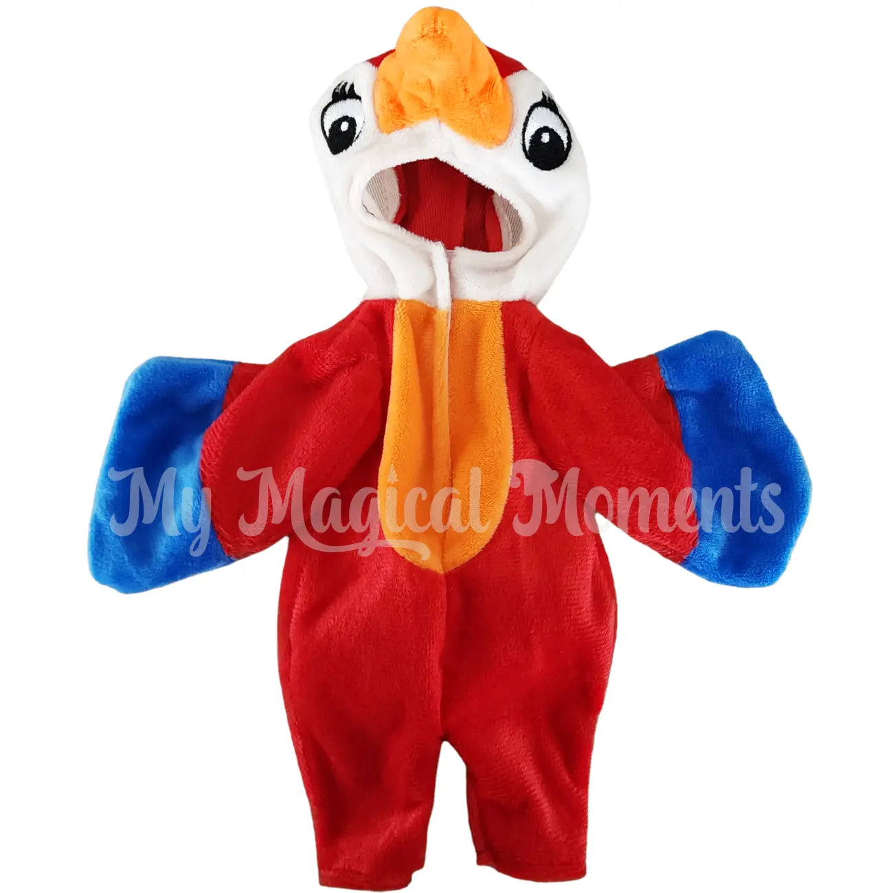 front of parrot elf costume