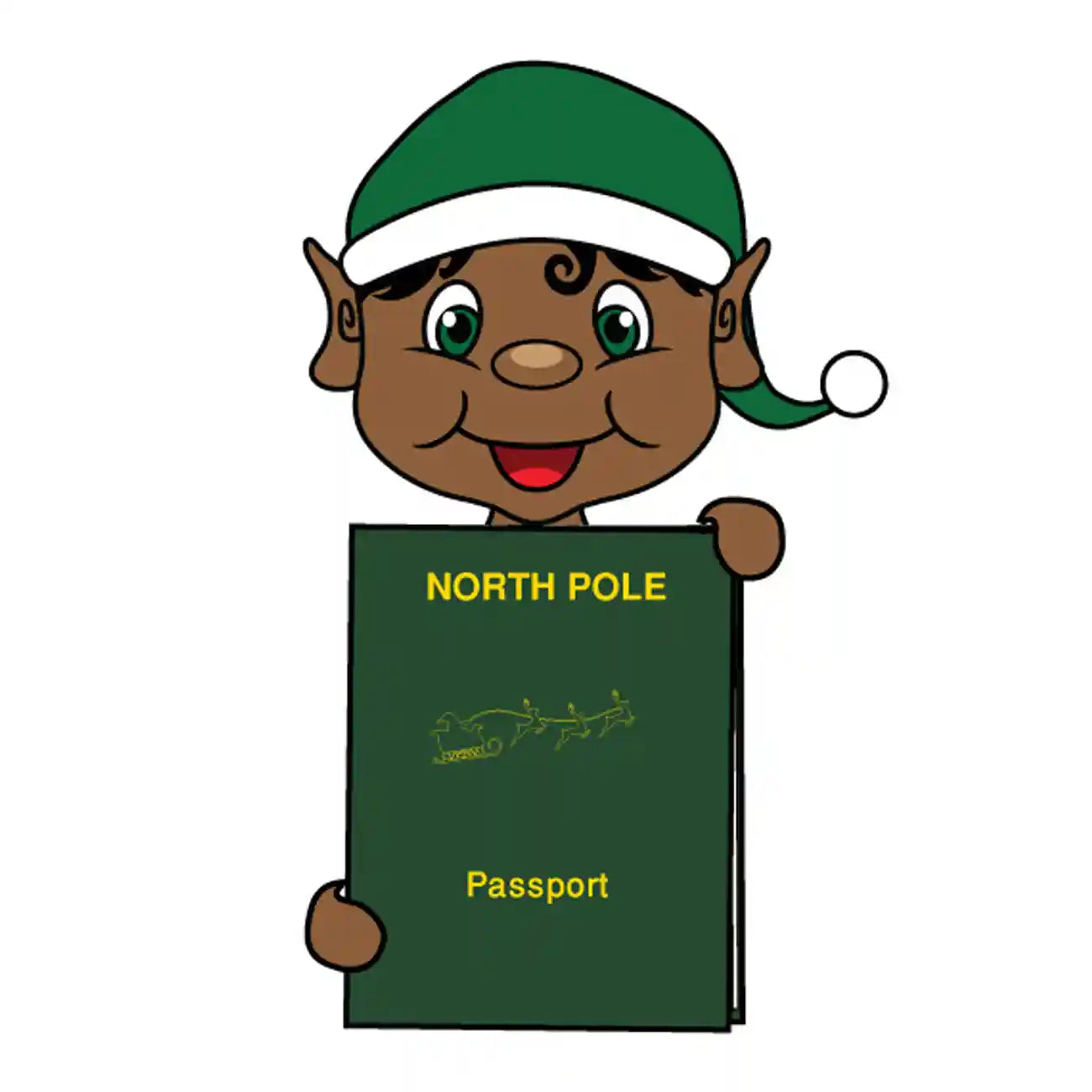 Elf Passport Black Hair boy Clipart