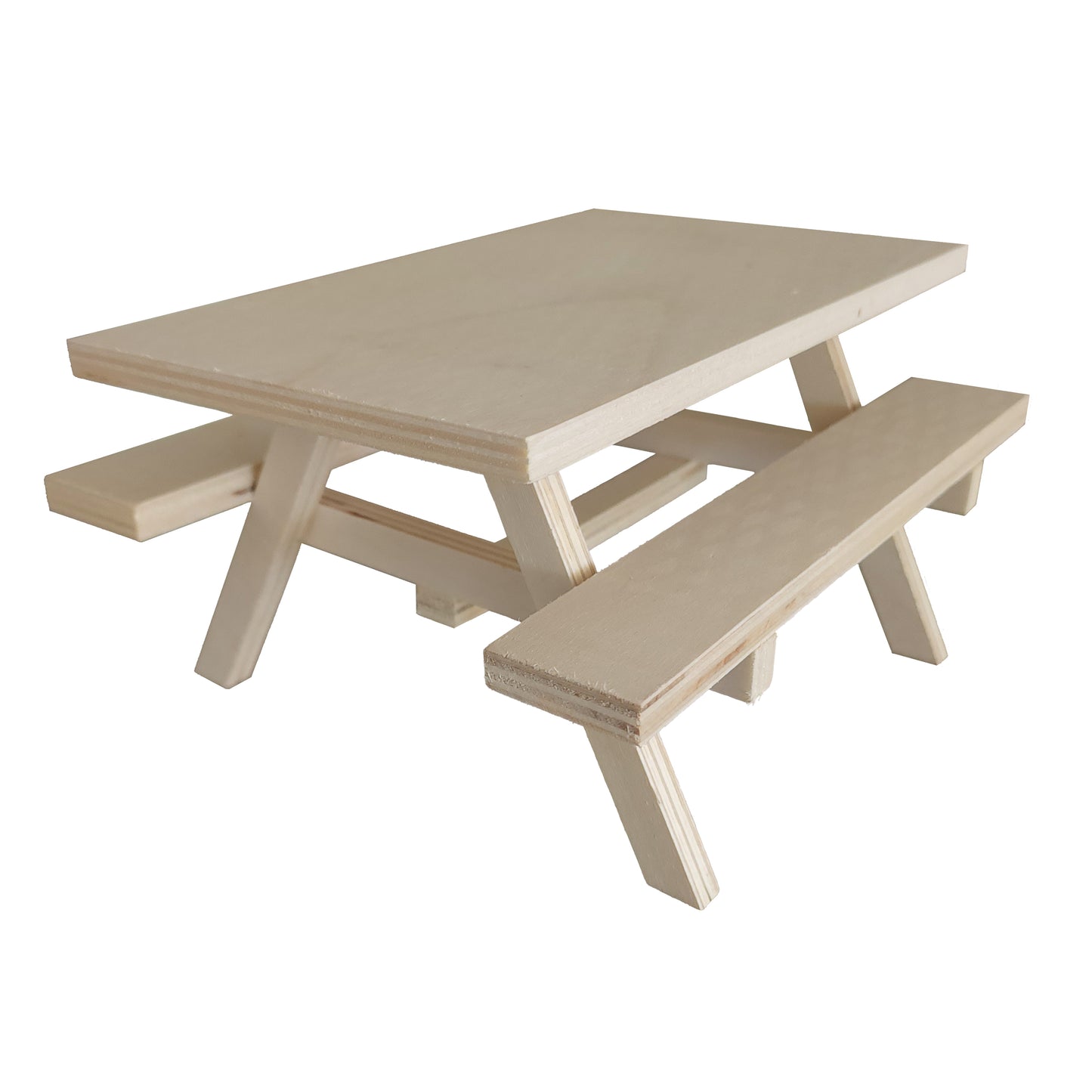 Wooden picnic table for elves with minor imperfections