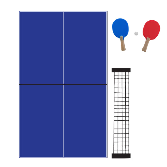 Ping Pong Elf prop, Blue and red paddles and printable table top