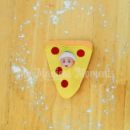 Elf baby Wearing a pizza costume