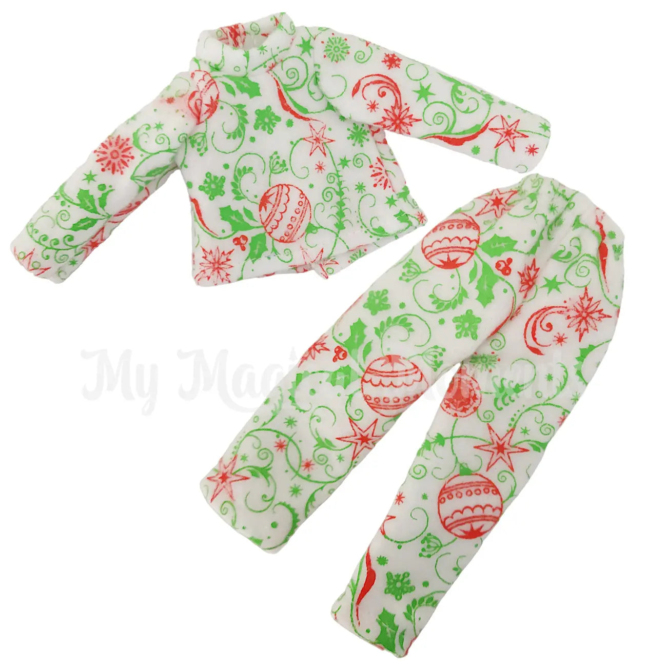 Elf pyjamas ornament themed