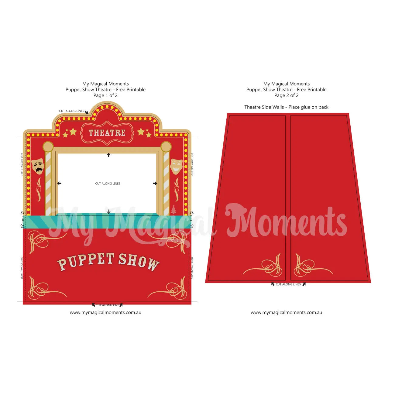 Elf sized puppet theatre printable