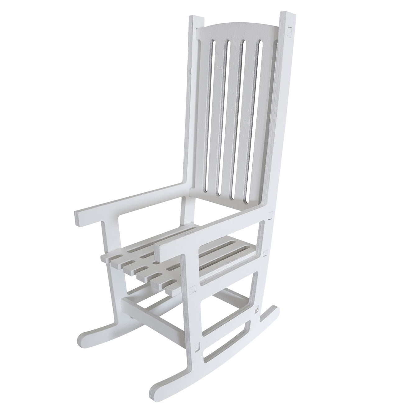 Wooden miniature rocking chair with minor imperfections