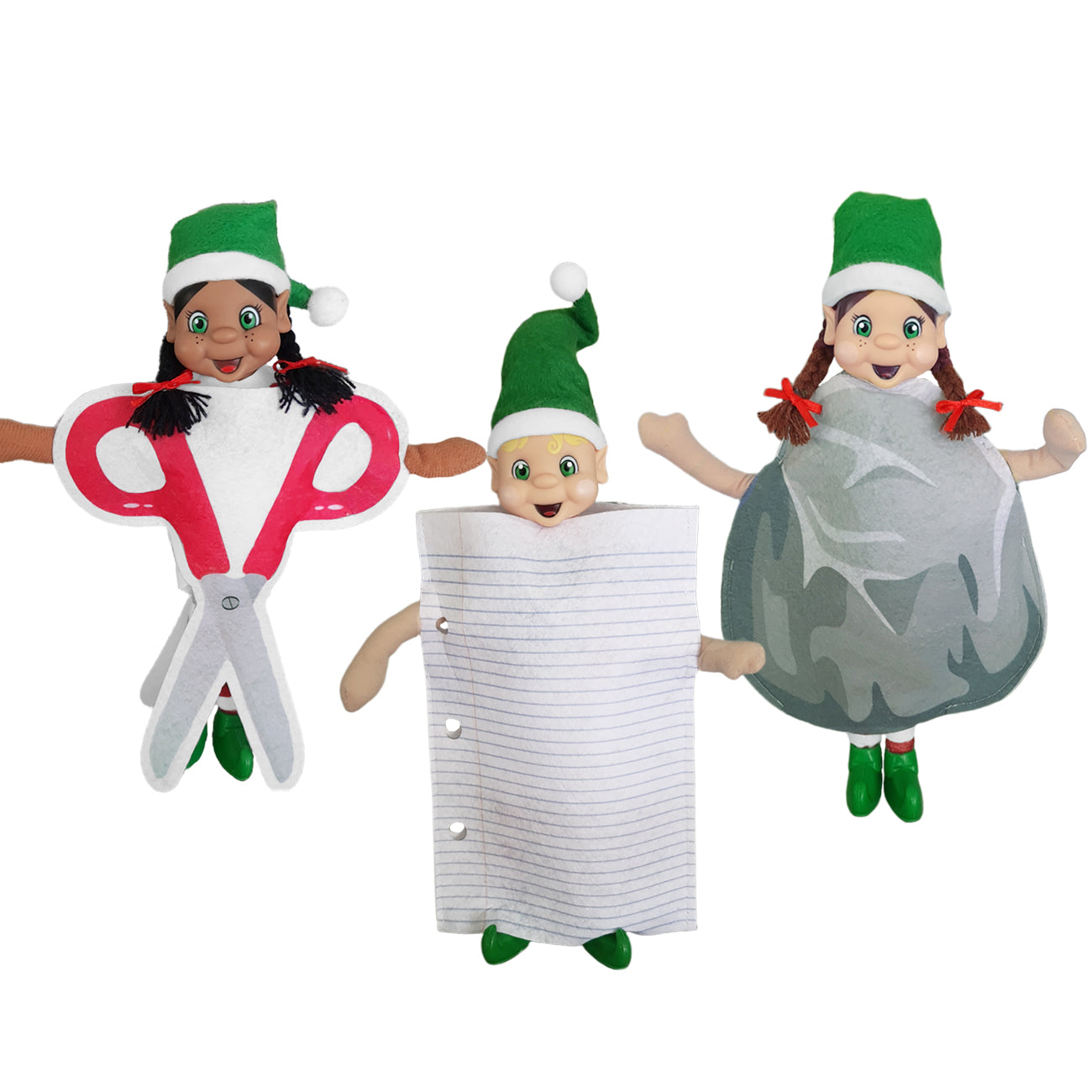 Scissor Paper Rock Elf Costume