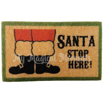 miniature elf sized santa door mat