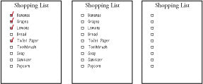 Miniature shopping list printable for elves