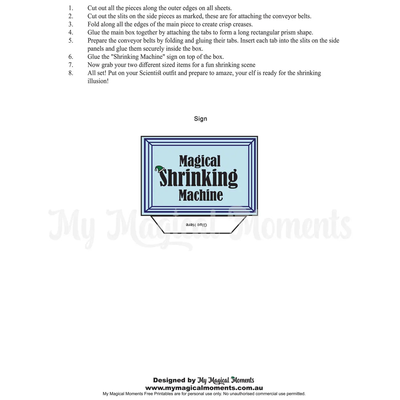 Elf Shrinking Machine Printable Page 3