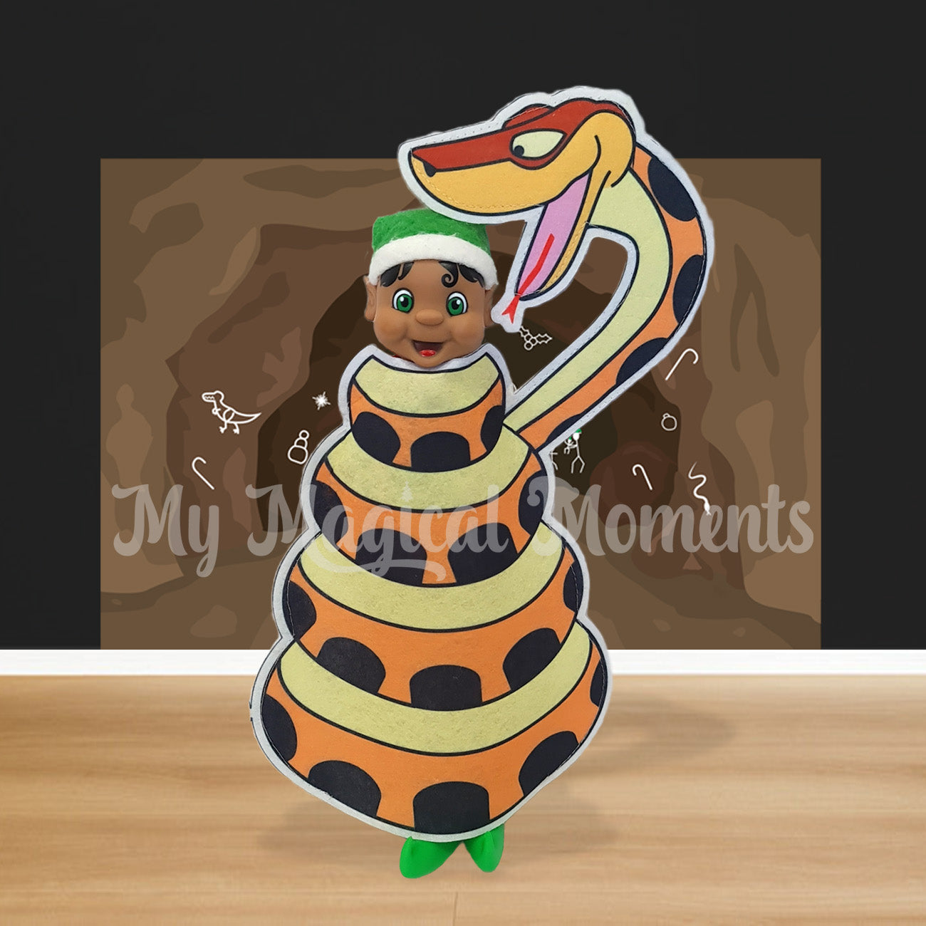 elf wearing a snake costume