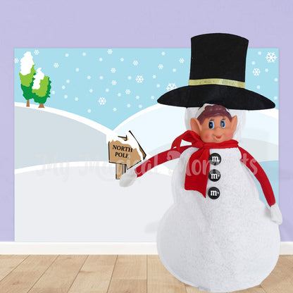Elves behavin badly dressed as a snowman