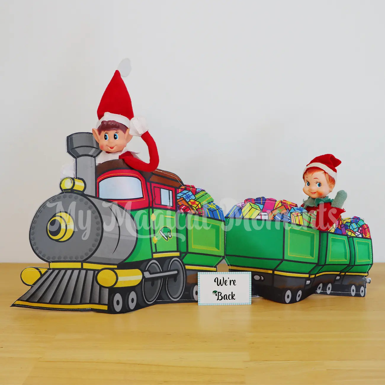 Elves in train costumes