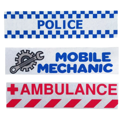 Police, mechanic & ambulance signs