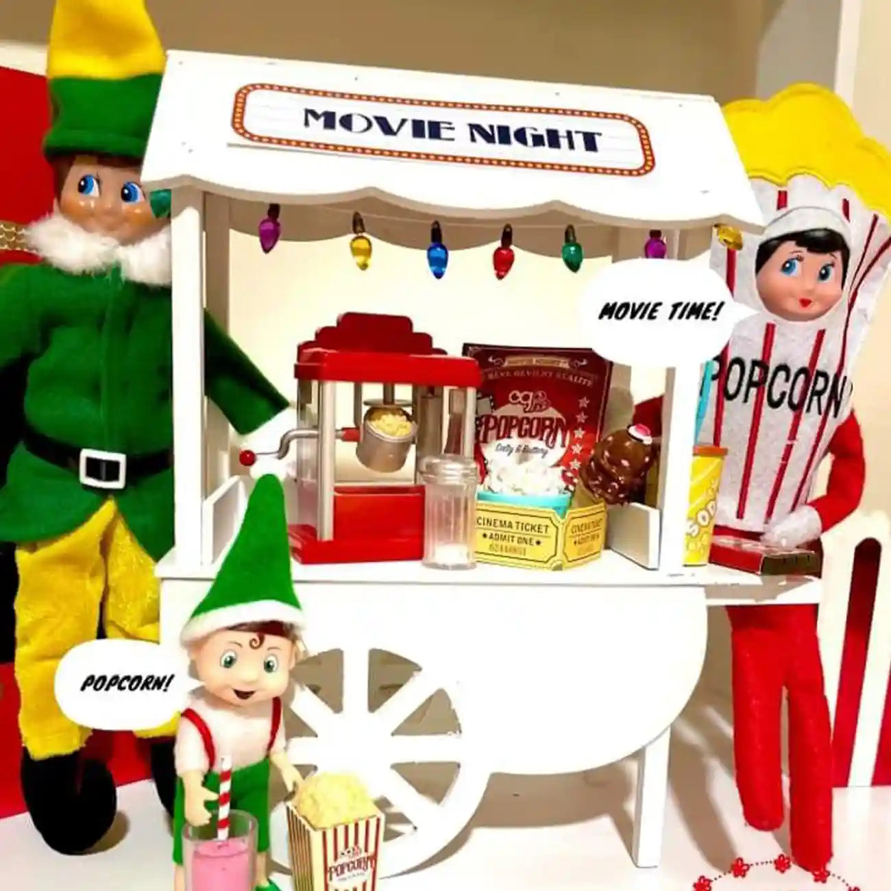 Elf customer vendor cart scene