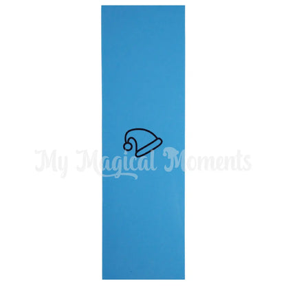 Elf Prop Blue yoga mat with a Elf Hat logo and text on a white background
