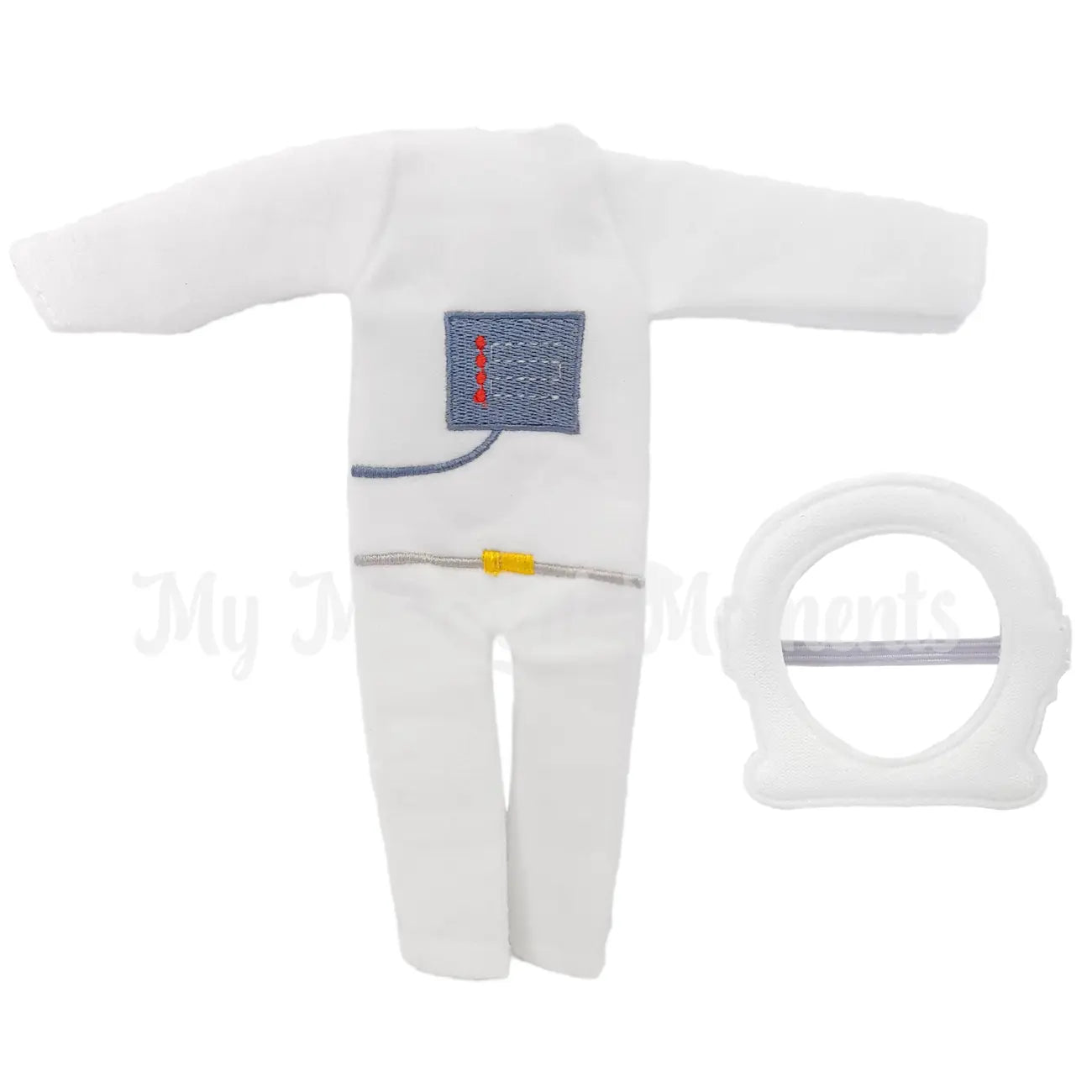 Astronaut elf costume with helmet and spacesuit