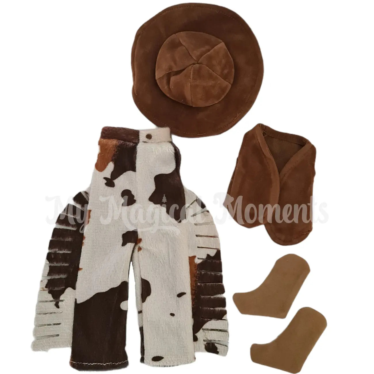 Elf Cowboy Costume, with cowboy boots hat, vest and pants