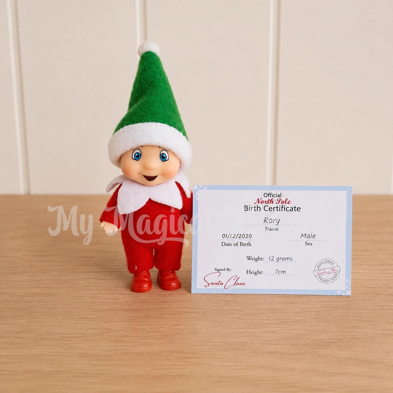 elf baby with a baby birth certificate printable