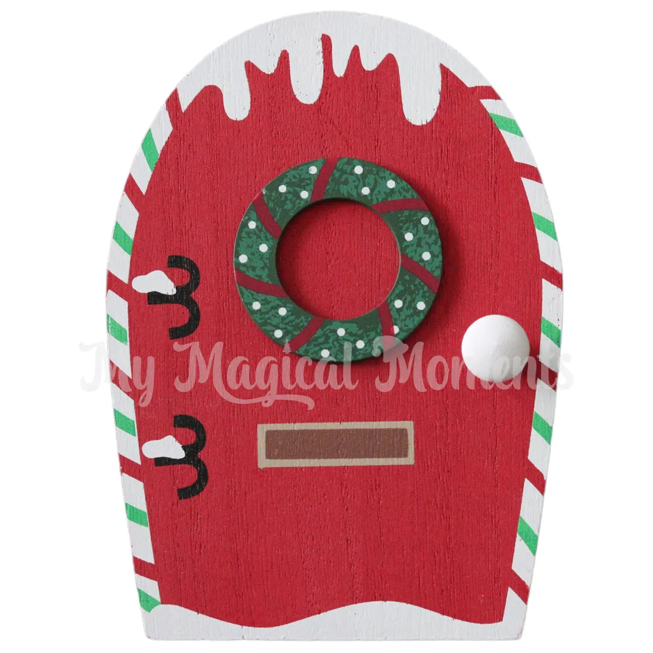 Red Candy cane striped Elf door