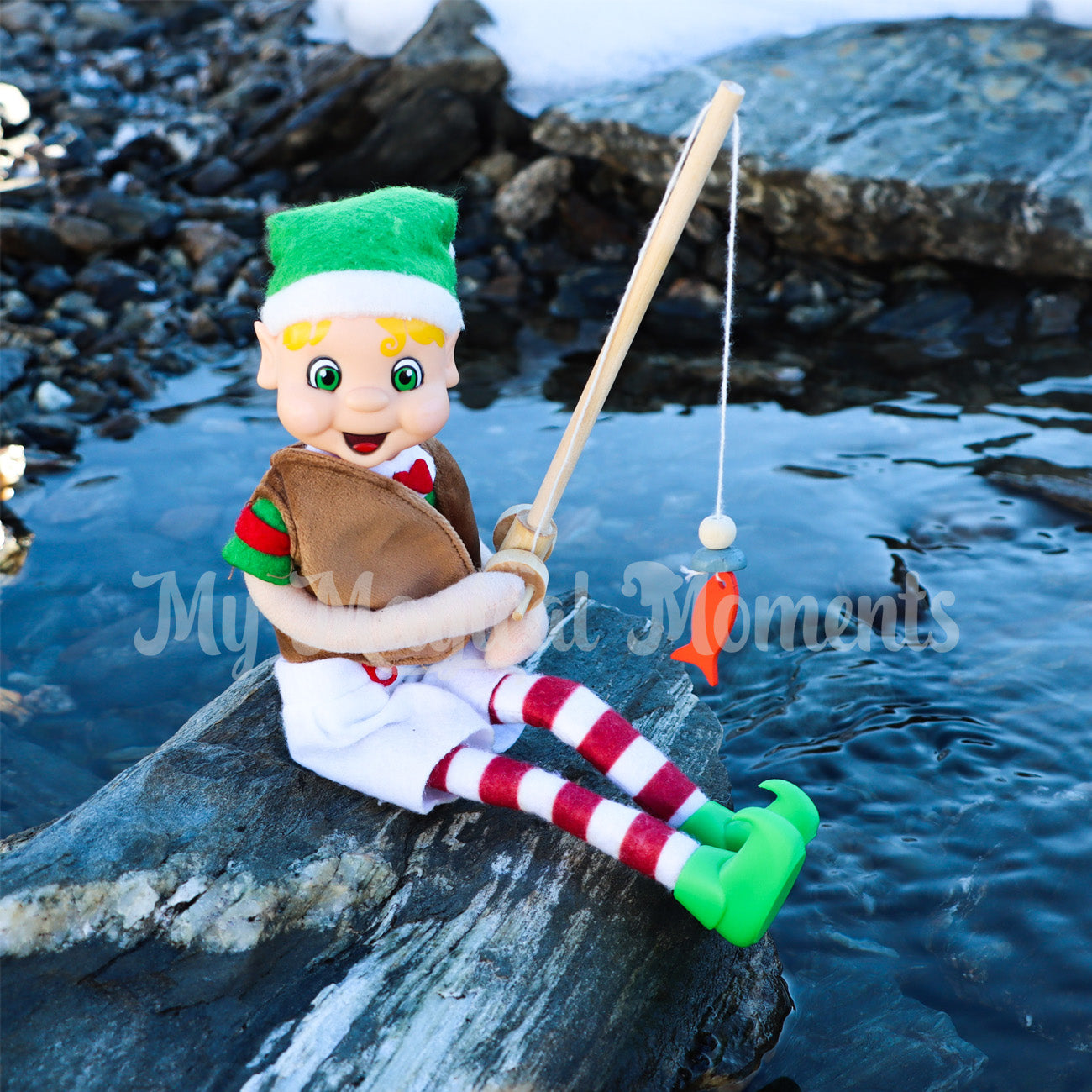 Fishing Elf outside in the lake of NZ